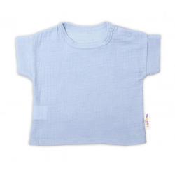 Baby Nellys 2-dílná mušelínová soupravička, tričko + kraťasky BOY, světle