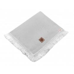 Baby Nellys Luxusní jednovrstvá mušelínová deka Stars s třásněmi, 70 x 100 cm, šedá
