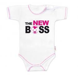Body krátký rukáv s vtipným textem Baby Nellys, The New Boss