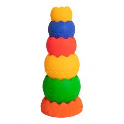 Hencz Toys Interaktivní pyramida Skořápky - 6 dílů - pestrobarevná