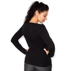 Be MaaMaa Těhotenské triko dlouhý rukáv Baby - černé