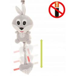 4Baby Závěsná plyšová hračka s melodií, Rabbit, šedá