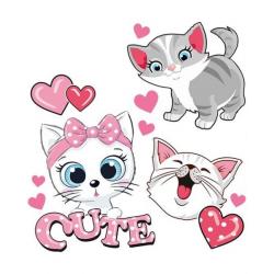 Tulimi Barevná, veselá nažehlovačka Cute Cats - malý arch