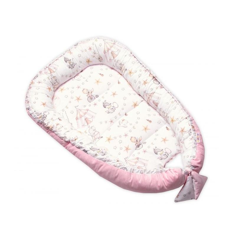 Oboustranné hnízdečko Bavlna + Velvet, 55 x 75 cm, Baby Nellys, Cirkus - růžové