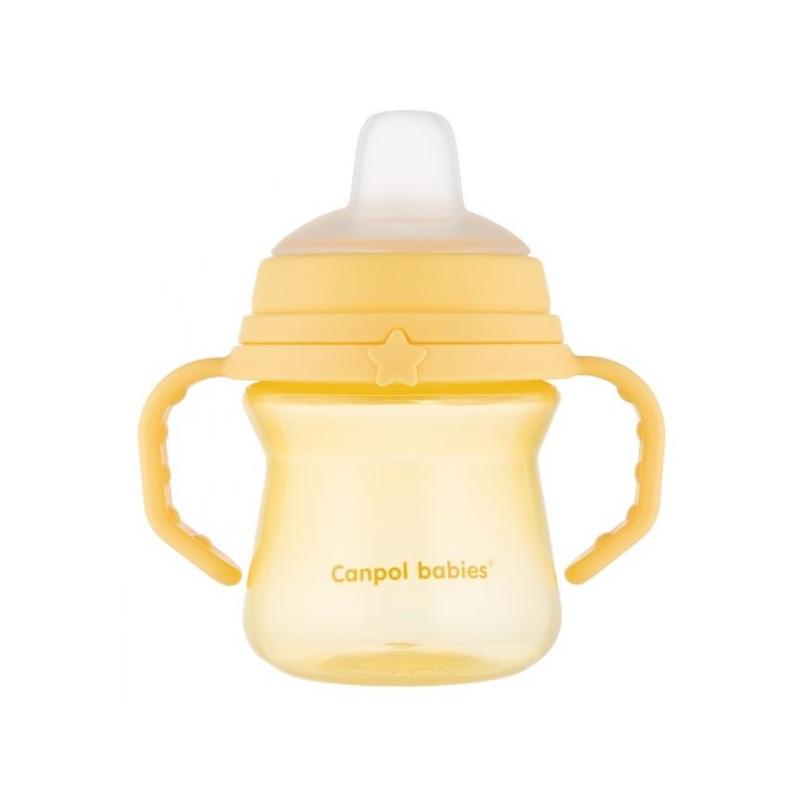 Nevylévací hrníček Canpol Babies s měkkým náustkem, žlutý, 150 ml