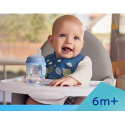 Nevylévací hrníček Canpol Babies s měkkým náustkem - Bonjour, modrý, 150 ml