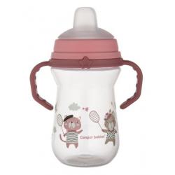 Nevylévací hrníček Canpol Babies s měkkým náustkem - Bonjour, růžový, 250 ml