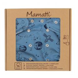 Mamatti Látková plenka EKO sada - kalhotky + 2 x plenka, Vesmír, vel. 5 - 14 kg, modrá - 3 - 8 kg