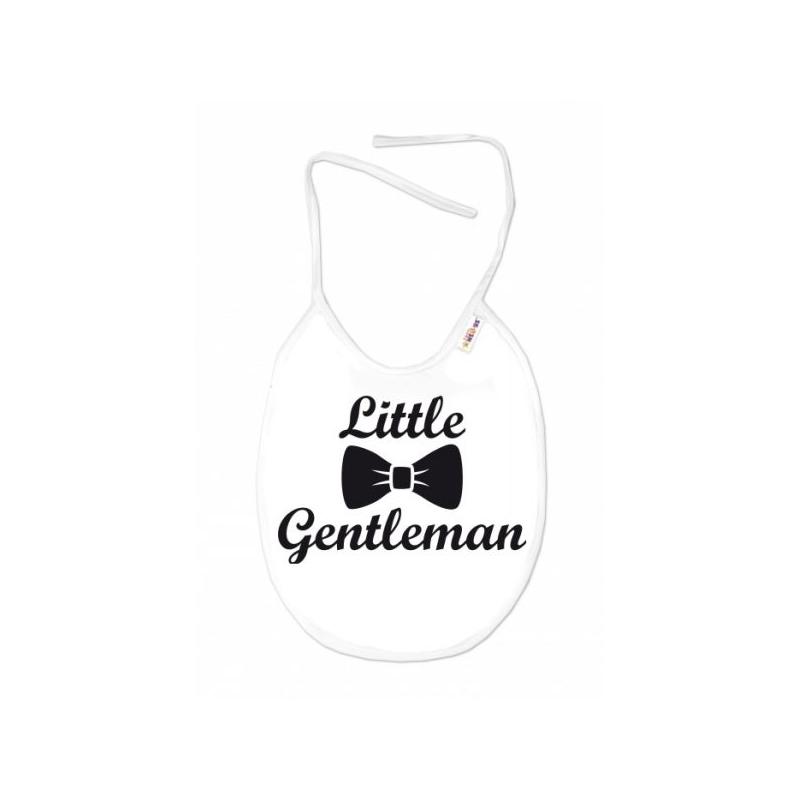 Nepromokavý bryndáček Little Gentleman, 24 x 27 cm - bílo/černý, Baby Nellys