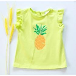 K-Baby Dětské bavlněné triko, krátký rukáv - Ananas - limetka - 68 (3-6m)
