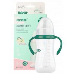 Antikoliková lahvička Neno Bottle s úchyty, 300 ml - bílá/zelená