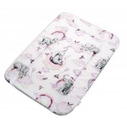 Přebalovací podložka 50x70 cm, bavlna, Slon a duha Baby Nellys, růžová