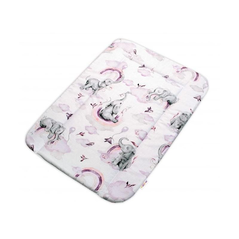 Přebalovací podložka 50x70 cm, bavlna, Slon a duha Baby Nellys, růžová