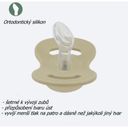 Šidítko, dudlík ortodontický silikon, 2ks, Lullaby Planet, 0-6m, oliva/meruńka
