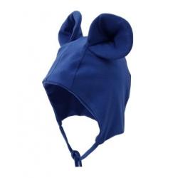 Bexa Bavlněná dvouvrstvá čepice na zavazování Miki + šátek - granátová - 50-56 (0-2m)