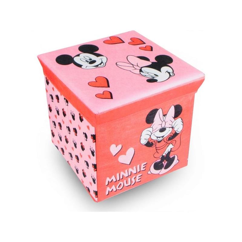 Úložný box na hračky Minnie růžová s víkem