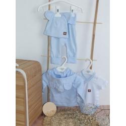 Novorozenecká sada 4D, body kr. rukáv, tepláčky, kabátek a čepička Z&Z