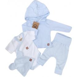 Novorozenecká sada 4D, body kr. rukáv, tepláčky, kabátek a čepička Z&Z