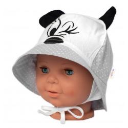 Letní klobouček Baby Nellys Minnie na zavazování, šedý, vel. 18-24 m - 86-92 (18-24m)