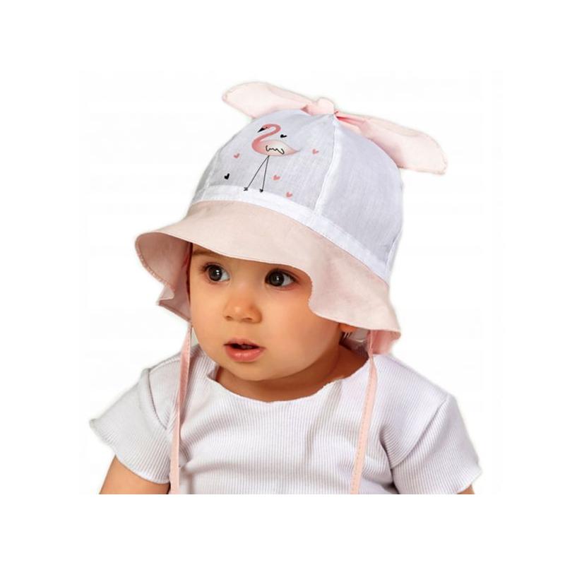 Letní klobouček na zavazování Baby Nellys Plameňák