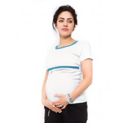 Těhotenské a kojící triko Aldona - bílá