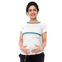 Těhotenské a kojící triko Aldona - bílá