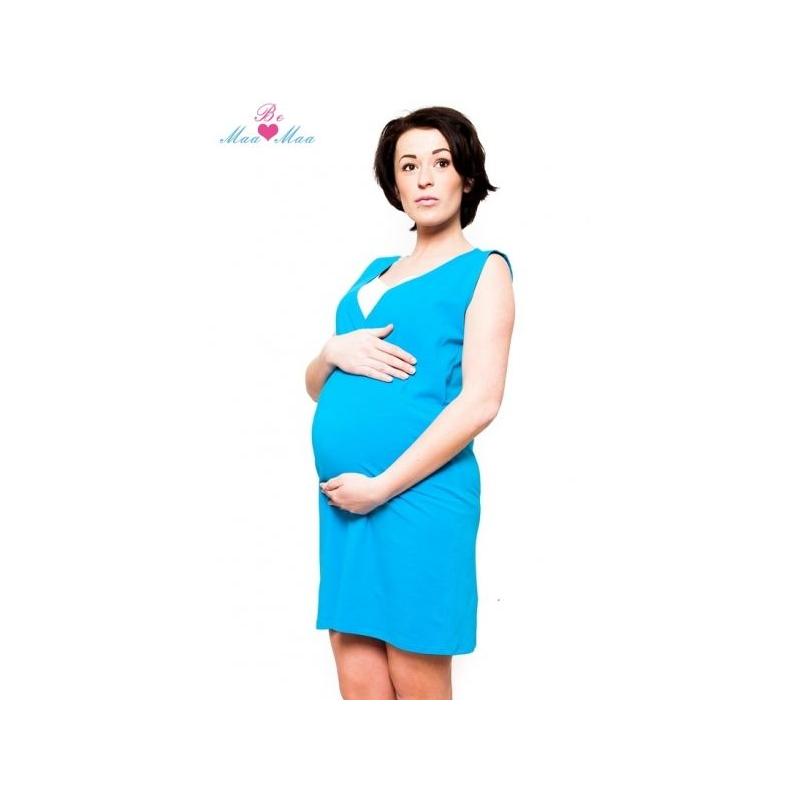 Těhotenská, kojící noční košile IRIS - modrá