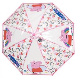 Dětský průhledný holový deštník Peppa Pig- růžový