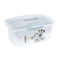 Přenosný box s organizérem Mickey Mouse Keeeper, transparentní/modrá