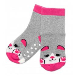 Dětské froté ponožky s ABS Kočka