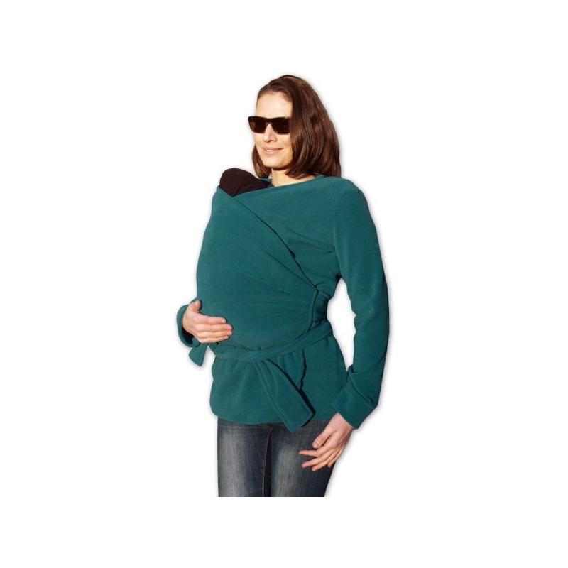 JOŽÁNEK Zavinovací kabátek pro nosící, těhotné - fleece - petrolejový - L/XL
