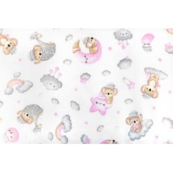 Prostěradlo do postýlky bavlna Premium Baby Nellys, Dreams Koala, růžové, 140x70 cm - 140x70