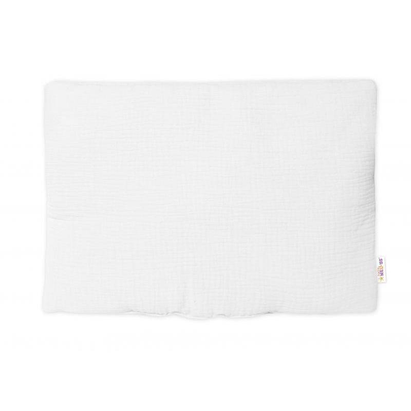 Mušelínový polštářek s výplní 40 x 30 cm, Baby Nellys, Mini, bílý