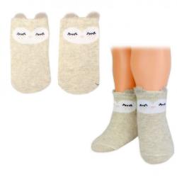 Dívčí bavlněné ponožky Smajlík 3D