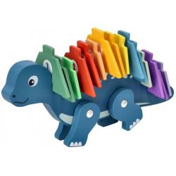 Edukační hračka puzzle s čísly, Adam Toys, Dinosaurus - modrý
