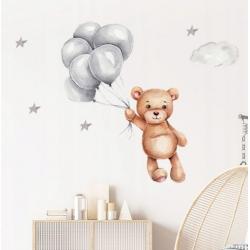 Nálepky, dekorace na zeď Tulimi - Medvídek s balónky