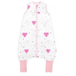 Teplejší spací vak s nohavičkami Baby Nellys I love Girl, růžová/bílá, vel. M - M (2,5r-6l)