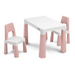 Sada dětského nábytku TOYZ MONTI 1+2, růžová/bílá
