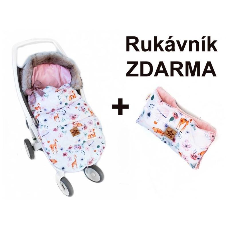 Dětský fusak maxi, PREMIUM Srnka 110x50cm,+ rukávník Zdarma Baby Nellys