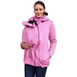 Nosící fleecová mikina - pro nošení dítěte ve předu - růžový
