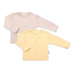 Baby Nellys Sada 2 bavlněných košilek, Basic Pastel, žlutá/béžová, vel. 74 - 74 (6-9m)