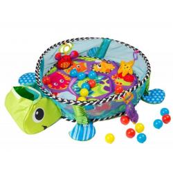 Vzdělávací hrací deka s 30 míčky Eco Toys - Želvička
