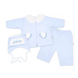 Kabátek, čepička a kalhoty Baby Nellys ®- sv. modrá, vel. 68 - 68 (3-6m)