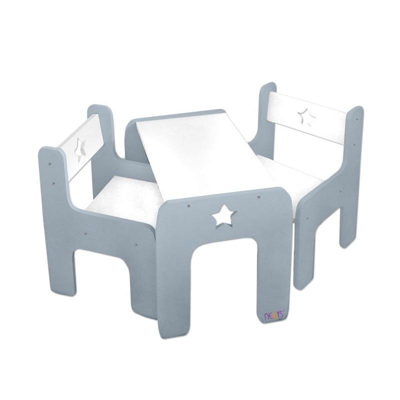 Sada nábytku Star - Stůl + 2 x židle - šedá s bílou, D19