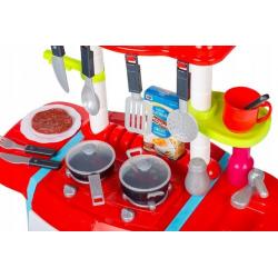 Dětská kuchyňka s příslušenstvím - červená/modrá