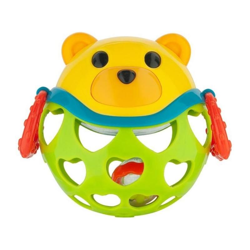 Interaktivní hračka Canpol Babies, míček s chrastítkem - Medvídek