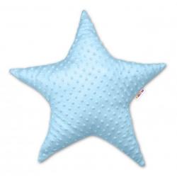 Dětský dekorační polštář Baby Nellys, hvězdička - minky modrý