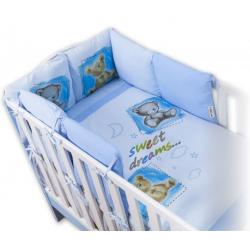 Baby Nellys Povlečení s polštářkovým mantinelem Sweet Dreams by TEDDY - modrý - 120x90
