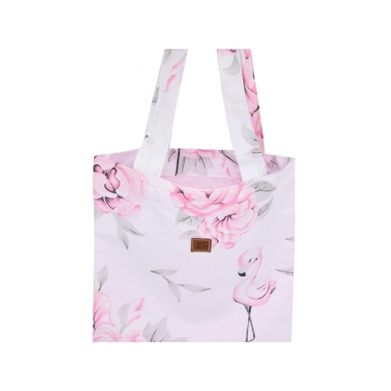 Bavlněná taška Baby Nellys Maxi pro mámy - Plameňák růžový