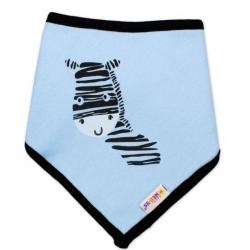 Dětský bavlněný šátek na krk Baby Nellys, Zebra - modrý